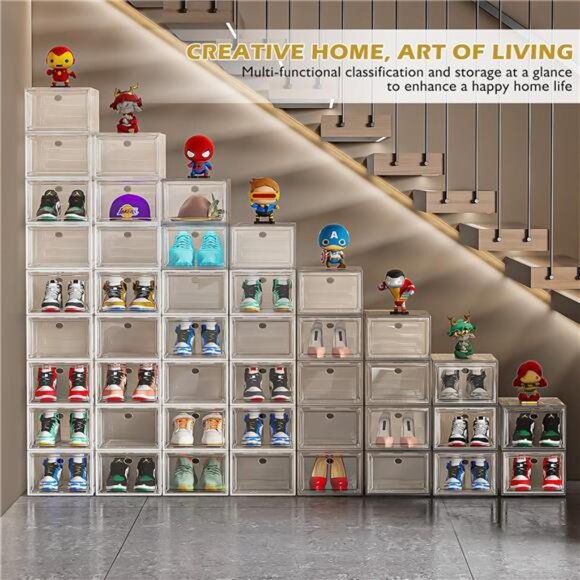 Large Clear Shoe Boxes Organizer【Thicker Material】 Stronger Shoe Box - Picture 2 of 6